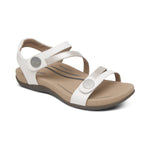 Jess Adjustable Quarter Strap Sandal White
