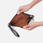 Hobo Vida Wristlet Polished Leather Black
