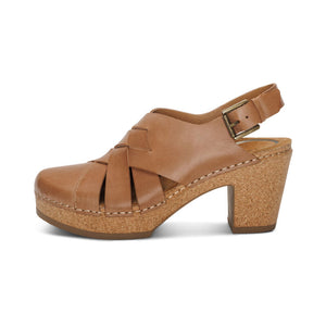 Aetrex Paige Slingback Clog Camel