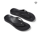 Archies Arch Support Flip Flops- Crystal Black