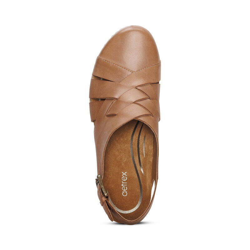 Aetrex Paige Slingback Clog Camel CLEARANCE