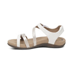 Jess Adjustable Quarter Strap Sandal White
