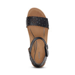 Sydney Quarter Strap Espadrille Wedge Black