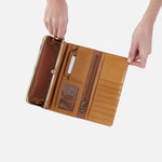 Hobo Rachel Continental Wallet Polished Leather Natural
