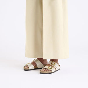 Birkenstock Sydney Cushion Buckle Graceful Pearl White Style 1029492