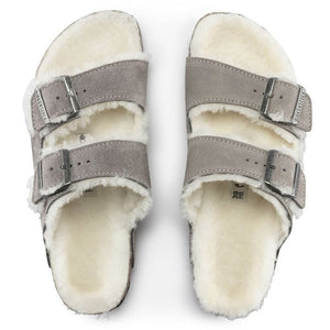 Birkenstock Arizona Shearling Suede Leather Stone Coin Style 1017402