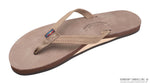 Rainbow Sandals Single Layer Premier Leather with Arch Support and a 1/2" Narrow Strap -Dark Brown