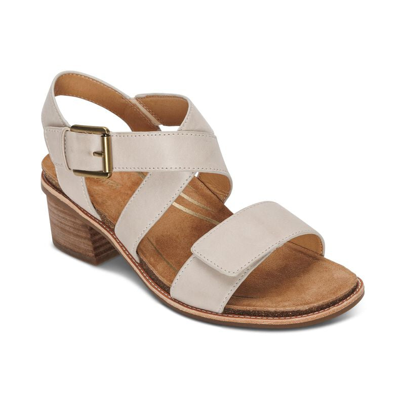 Aetrex Kristin Arch Support Block Heel Ivory Clearance Final Sale