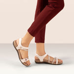 Jess Adjustable Quarter Strap Sandal White