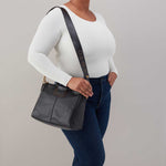 Hobo Sheila Medium Satchel Black with studs