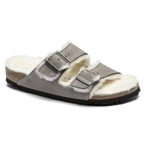Birkenstock Arizona Shearling Suede Leather Stone Coin Style 1017402