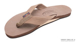Rainbow Sandals Single Layer Arch Support Premier Leather with 1" Strap - Dark Brown