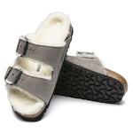 Birkenstock Arizona Shearling Suede Leather Stone Coin Style 1017402