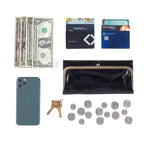 Hobo Rachel Continental Wallet Polished Leather Black