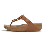 Fitflop Lulu Marbled-Stone Toe Post Sandal Deep Tan