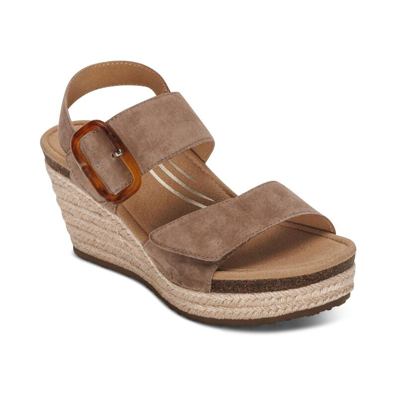 Aetrex Ashley Arch Support Wedge Taupe