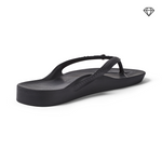 Archies Arch Support Flip Flops- Crystal Black