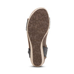 Sydney Quarter Strap Espadrille Wedge Black