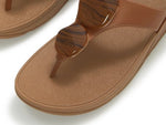 Fitflop Lulu Marbled-Stone Toe Post Sandal Deep Tan