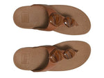 Fitflop Lulu Marbled-Stone Toe Post Sandal Deep Tan