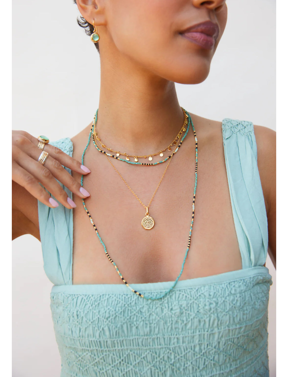 Anna Beck Amai Mixed Bead Necklace Style NK10625-GMULT