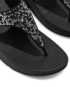 Fitflop Lulu Crystal Embellished Toe-Post Sandals All Black