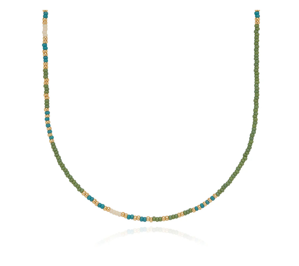 Anna Beck Mixed Bead Necklace Simba Beaded Necklace Style NK10624-GMULT