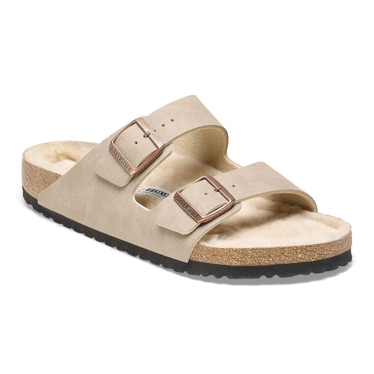 Birkenstock Arizona Shearling Synthetics Desert Dust Gray Taupe Style 1025573 Regular/Wide