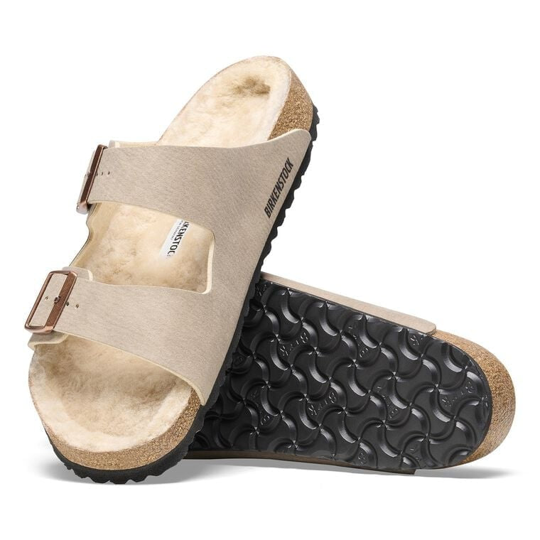 Birkenstock Arizona Shearling Synthetics Desert Dust Gray Taupe Style 1025573 Regular/Wide