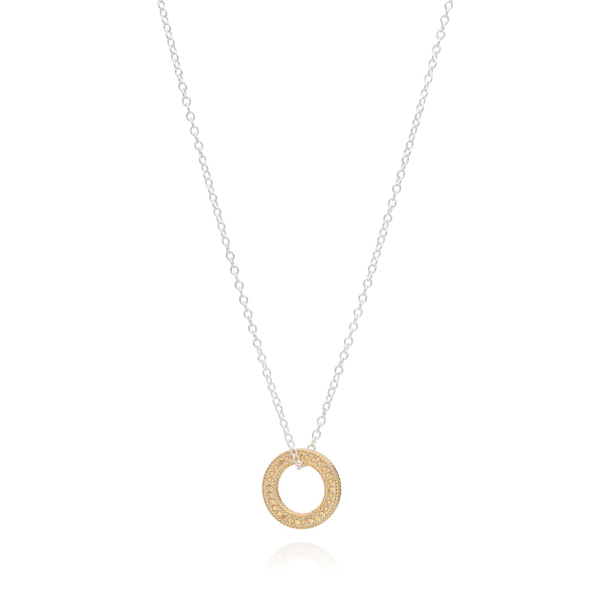 Anna Beck Circle of life Open “O” Charity Necklace 16-18” Gold/Silver Style 0626N