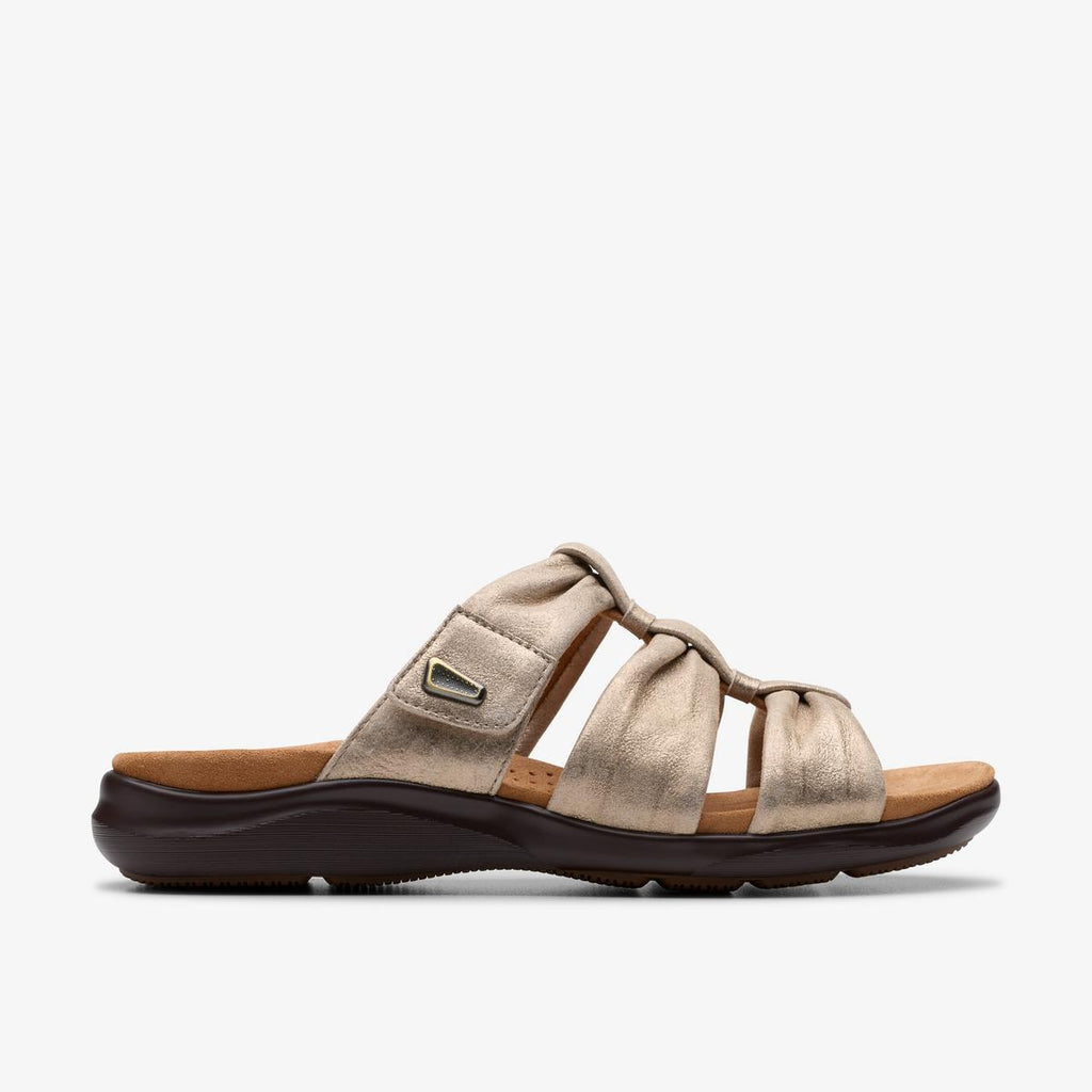 Clarks Kitly Slide Metallic Leather