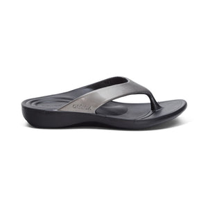 Aetrex W Maui Orthotics Flip Pewter Gloss