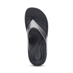 Aetrex W Maui Orthotics Flip Pewter Gloss