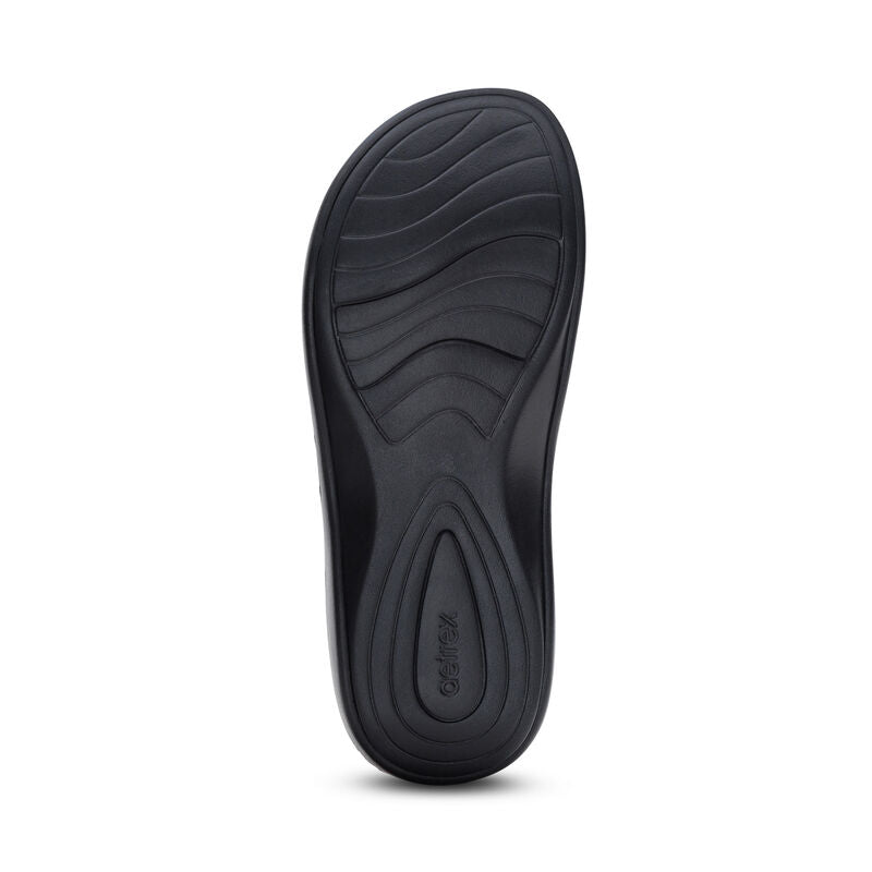 Aetrex W Maui Orthotics Flip Pewter Gloss