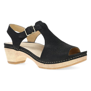 Dansko Laverne Black Milled Nubuck Sandal