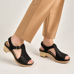 Dansko Laverne Black Milled Nubuck Sandal