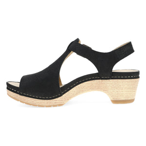 Dansko Laverne Black Milled Nubuck Sandal