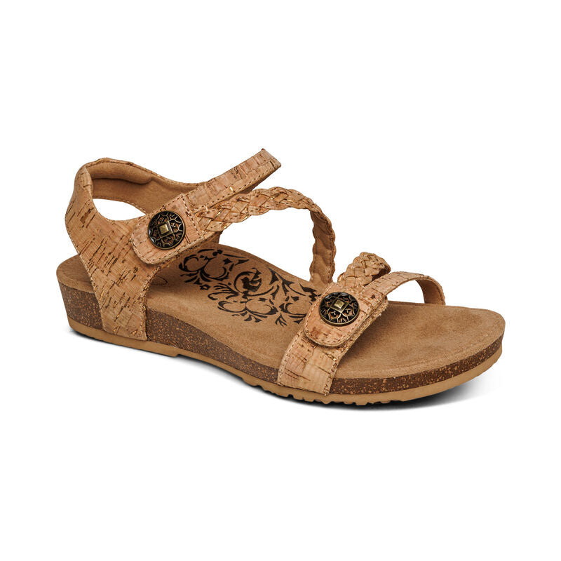 Aetrex Jillian Braided Quarter Strap Cork