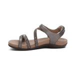 Aetrex Jess Adjustable Quarter Strap Pewter Sparkle