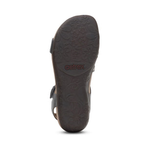 Aetrex Jess Adjustable Quarter Strap Pewter Sparkle