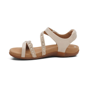 Aetrex Jess Adjustable Quarter Strap Champagne Sparkle