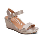 Aetrex Andrea Wedge Quarter Strap Support Wedge Platinum