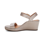 Aetrex Andrea Wedge Quarter Strap Support Wedge Platinum