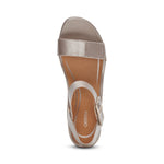 Aetrex Andrea Wedge Quarter Strap Support Wedge Platinum