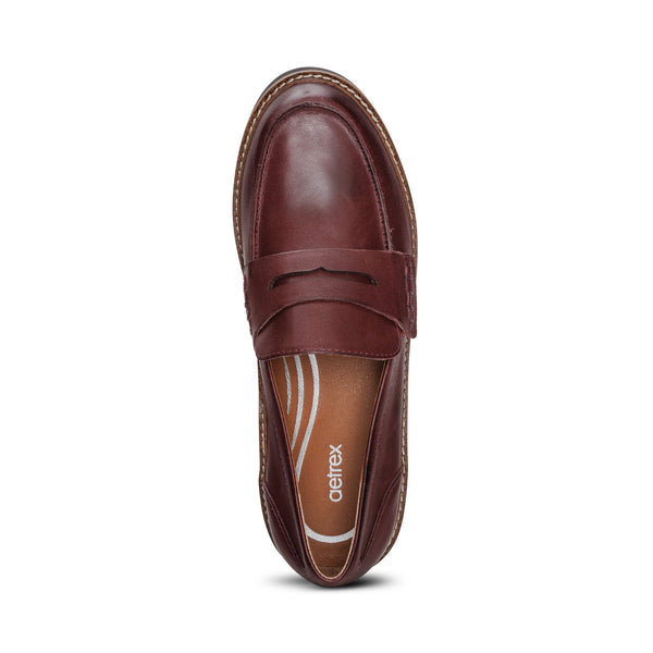 Aetrex Collette Arch Support Loafer Burgundy Clearance Final Sale