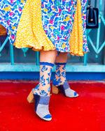 Sock Candy Blueberry Ruffle Sheer Crew Sock
SS24-2 Blue