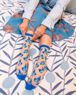 Sock Candy Blueberry Ruffle Sheer Crew Sock
SS24-2 Blue