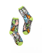 Sock Candy Dopamine Dogs Black Sheer Crew Sock SS25-6 Multi