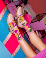 Sock Candy Dopamine Cats Sheer Crew Sock SS23-4 Multi