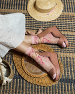 Sock Candy Cherry Blossom Sheer Crew Sock SS21-6 Pink
